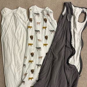 1.0 To Kyte Baby Sleep Sack Bundle (Charcoal, Cloud, Moo Cow Print)